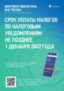Срок уплаты имущественных налогов не позднее 1 декабря 2022 года